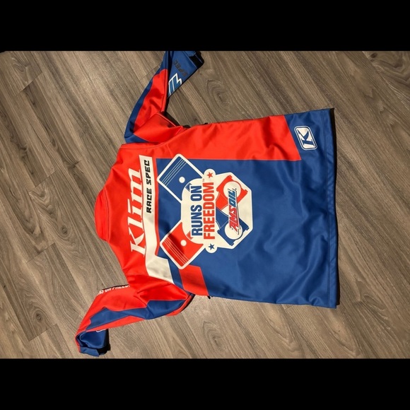 Klim Red and Blue Racing Jacket - Picture 3 of 4